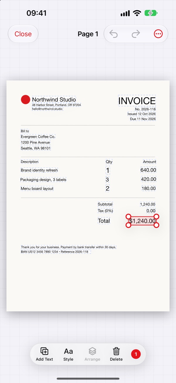 The page editor