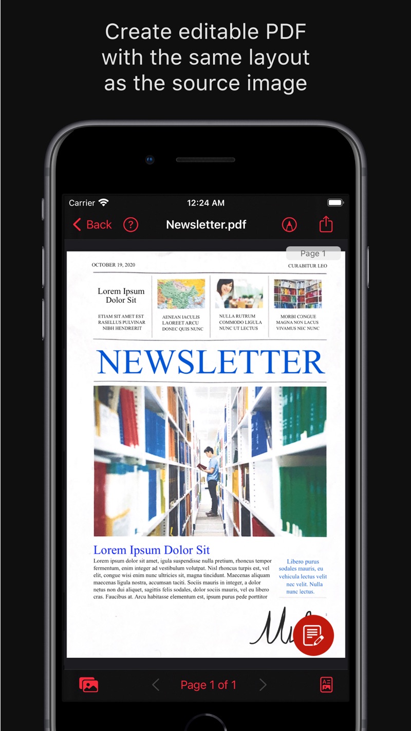 Editable PDF with the same layout